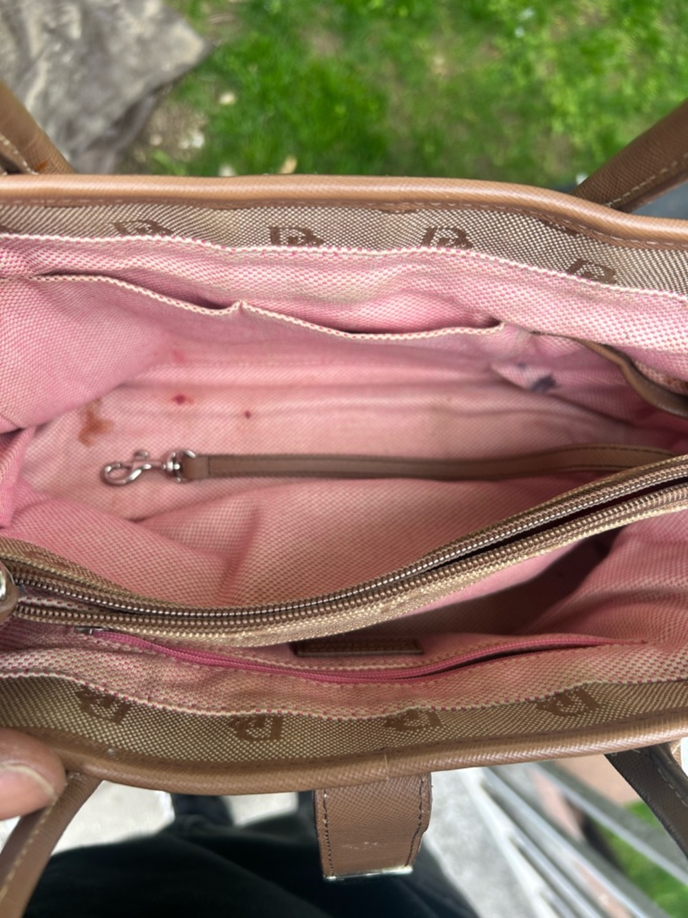 Dooney & Bourke Tan Logo Tote with Leather Trim - Picture 6 of 6